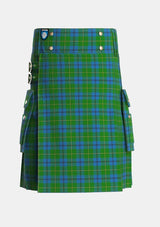 Utility_Johnston_Johnstone_Tartan_1063_kilt_front_image_with_pleated_design_and_adjustable_buckles_for_men