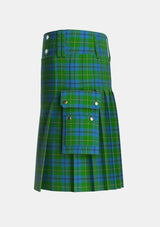 Utility_Johnston_Johnstone_Tartan_1063_kilt_left_image_with_pleated_design_and_adjustable_buckles_for_men