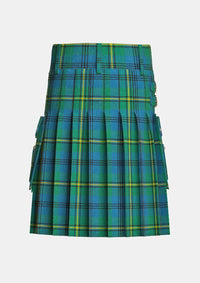Utility_Johnstone_Ancient_Tartan_kilt_back_image_with_pleated_design_and_adjustable_buckles_for_men
