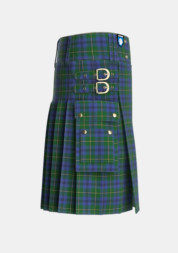 Utility_Johnstone_Johnston_Tartan_1062_kilt_right_image_with_pleated_design_and_adjustable_buckles_for_men