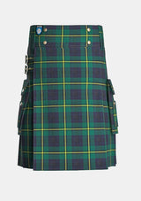 Utility_Johnstone_tartan_kilt_front_image_with_pleated_design_and_adjustable_buckles_for_men