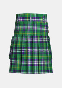 Utility_Jones_Welsh_Tartan_kilt_back_image_with_pleated_design_and_adjustable_buckles_for_men