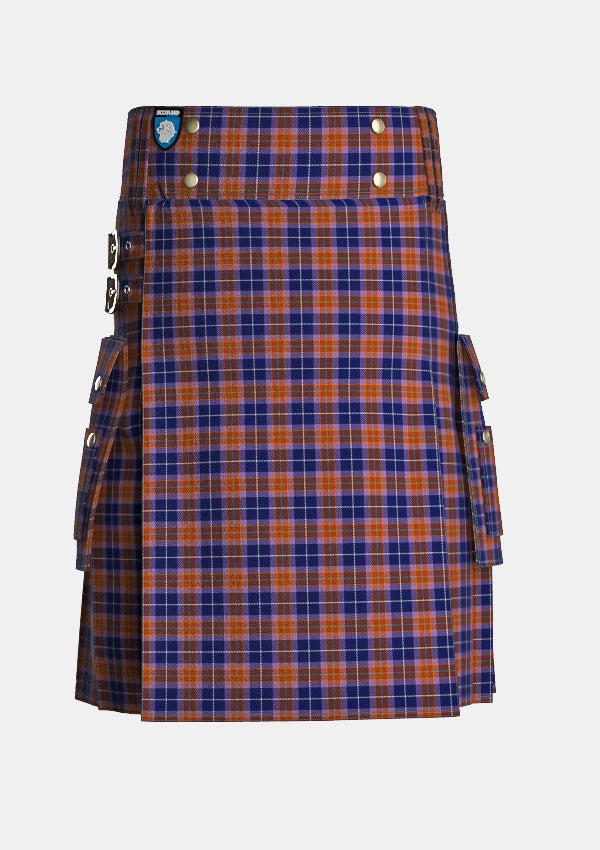 Utility_Kane_Arran_Tartan_13311_kilt_front_image_with_pleated_design_and_adjustable_buckles_for_men
