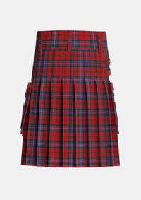 Utility_Kelly_of_Sleat_Red_Tartan_3845_kilt_back_image_with_pleated_design_and_adjustable_buckles_for_men