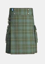 Utility_Kelly_tartan_6394_kilt_front_image_with_pleated_design_and_adjustable_buckles_for_men
