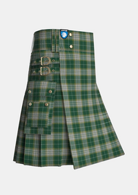 Utility_Kelso_Tartan_5325_kilt_side_image_with_pleated_design_and_adjustable_buckles_for_men