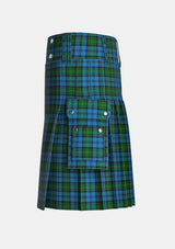 Utility_Kerr_Hunting_Tartan_782_kilt_left_image_with_pleated_design_and_adjustable_buckles_for_men