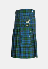 Utility_Kerr_Hunting_Tartan_782_kilt_right_image_with_pleated_design_and_adjustable_buckles_for_men