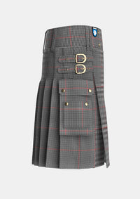 Utility_Kerr_Shepherds_Plaid_Tartan_3936_kilt_right_image_with_pleated_design_and_adjustable_buckles_for_men