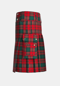 Utility_Kerr_tartan_kilt_left_image_with_pleated_design_and_adjustable_buckles_for_men