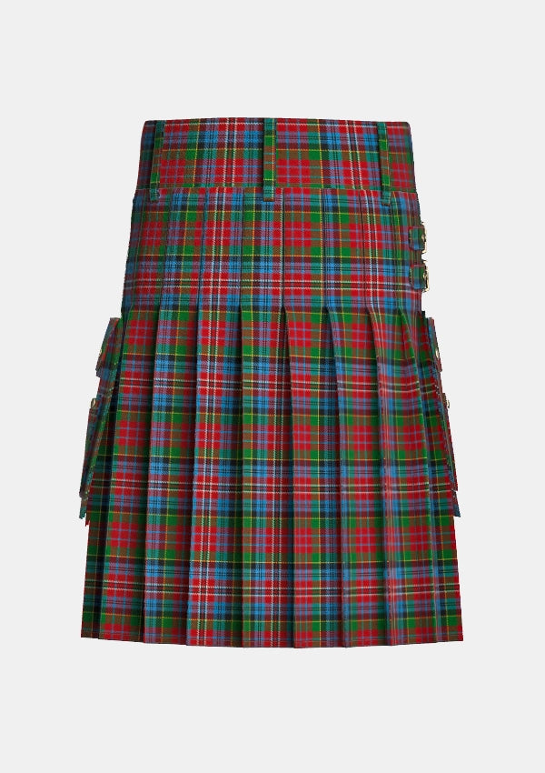 Utility_Kidd_tartan_1409_kilt_back_image_with_pleated_design_and_adjustable_buckles_for_men