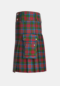 Utility_Kidd_tartan_1409_kilt_left_image_with_pleated_design_and_adjustable_buckles_for_men