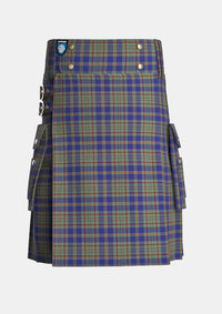 Utility_Kildare_County_Tartan_2262_kilt_front_image_with_pleated_design_and_adjustable_buckles_for_men