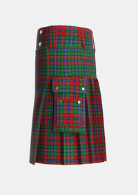 Utility_Kilgour_Symmetrical_Tartan_5348_kilt_left_image_with_pleated_design_and_adjustable_buckles_for_men