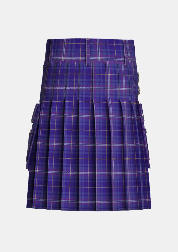 Utility_Kilmarnock_Football_Club_Tartan_6597_kilt_back_image_with_pleated_design_and_adjustable_buckles_for_men