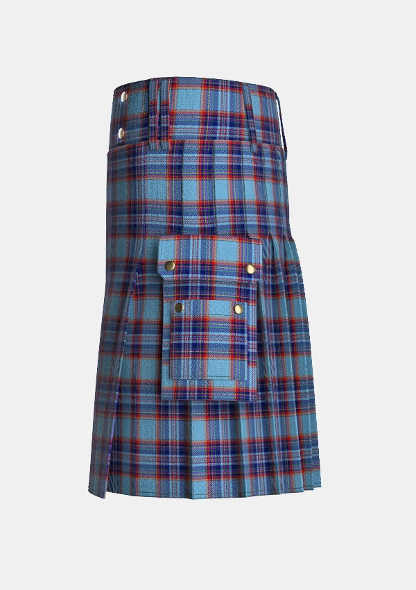 Utility_Kilpatrick_School_Tartan_13836_kilt_left_image_with_pleated_design_and_adjustable_buckles_for_men