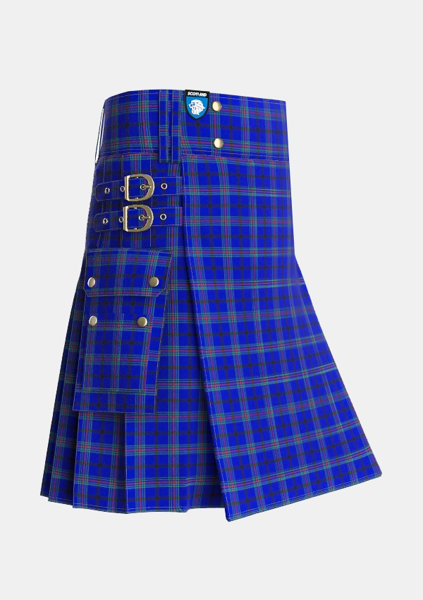 Utility_Kinding_Tartan_10091_kilt_side_image_with_pleated_design_and_adjustable_buckles_for_men