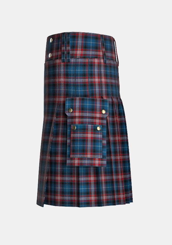 Utility_King_Alastair_Tartan_14537_kilt_left_image_with_pleated_design_and_adjustable_buckles_for_men
