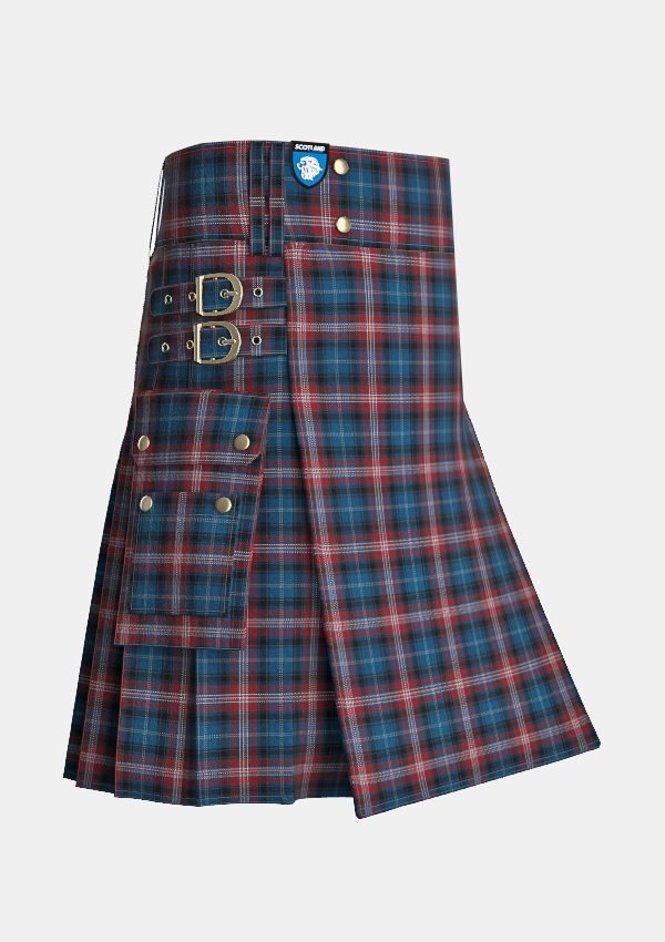Utility_King_Alastair_Tartan_14537_kilt_side_image_with_pleated_design_and_adjustable_buckles_for_men