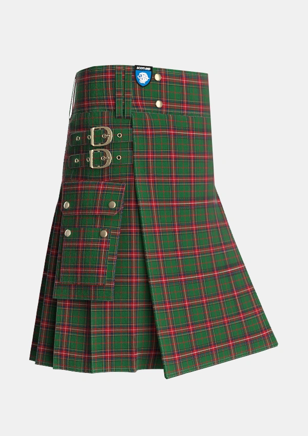 Utility_King_George_VI_Tartan_1484_kilt_side_image_with_pleated_design_and_adjustable_buckles_for_men