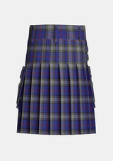 Utility_Kinnaird_Tartan_2242_kilt_back_image_with_pleated_design_and_adjustable_buckles_for_men