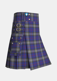 Utility_Kinnaird_Tartan_2242_kilt_side_image_with_pleated_design_and_adjustable_buckles_for_men