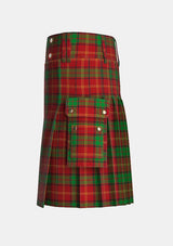 Utility_Kirk_Tartan_4229_kilt_left_image_with_pleated_design_and_adjustable_buckles_for_men
