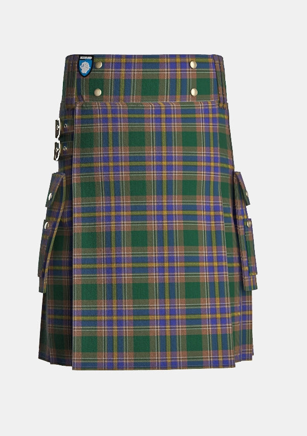 Utility_Knox_tartan_7555_kilt_front_image_with_pleated_design_and_adjustable_buckles_for_men