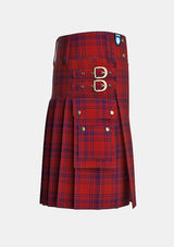 Utility_Kyle_Blue_Tartan_3616_kilt_right_image_with_pleated_design_and_adjustable_buckles_for_men