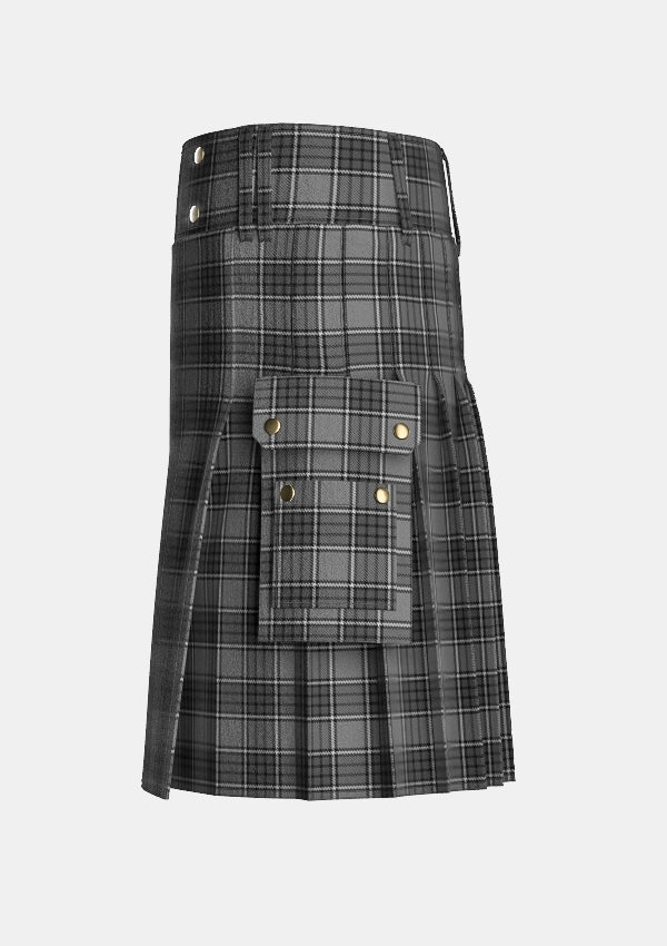 Utility_Kyle_Tartan_1288_kilt_left_image_with_pleated_design_and_adjustable_buckles_for_men