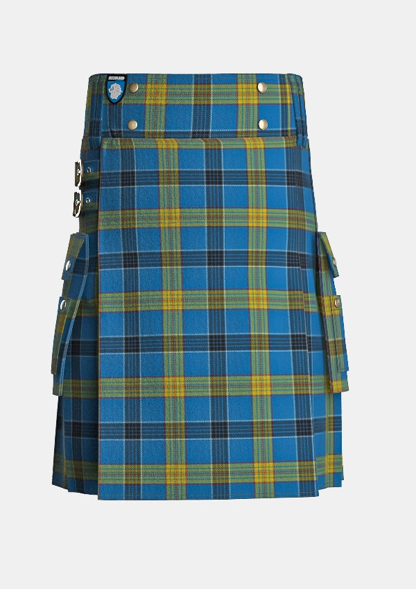 Utility_Laing_Tartan_6096_kilt_front_image_with_pleated_design_and_adjustable_buckles_for_men