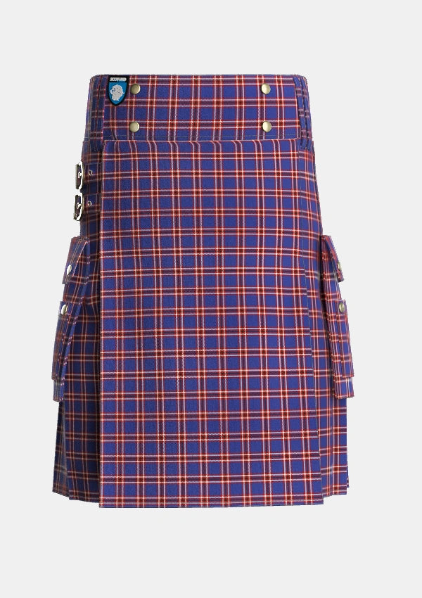 Utility_Laing_of_Archiestown_Tartan_2544_kilt_front_image_with_pleated_design_and_adjustable_buckles_for_men