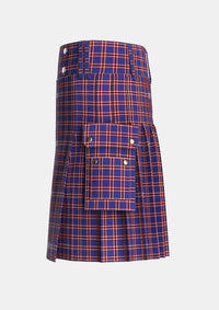 Utility_Laing_of_Archiestown_Tartan_2544_kilt_left_image_with_pleated_design_and_adjustable_buckles_for_men