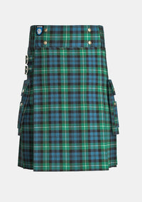 Utility_Lamont_tartan_kilt_front_image_with_pleated_design_and_adjustable_buckles_for_men