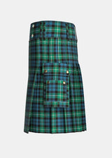 Utility_Lamont_tartan_kilt_left_image_with_pleated_design_and_adjustable_buckles_for_men