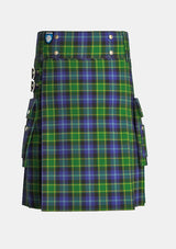 Utility_Lanarkshire_Tartan_2502_kilt_front_image_with_pleated_design_and_adjustable_buckles_for_men