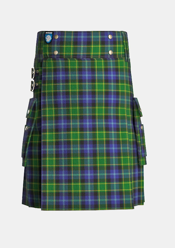 Utility_Lanarkshire_Tartan_2502_kilt_front_image_with_pleated_design_and_adjustable_buckles_for_men