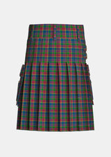 Utility_Land_s_End_Maroon_Tartan_2578_kilt_back_image_with_pleated_design_and_adjustable_buckles_for_men