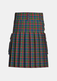 Utility_Land_s_End_Maroon_Tartan_2578_kilt_back_image_with_pleated_design_and_adjustable_buckles_for_men