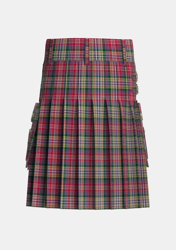 Utility_Lasting_Tartan_1789_kilt_back_image_with_pleated_design_and_adjustable_buckles_for_men