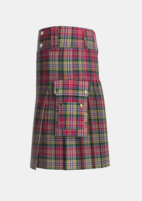 Utility_Lasting_Tartan_1789_kilt_left_image_with_pleated_design_and_adjustable_buckles_for_men