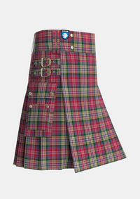 Utility_Lasting_Tartan_1789_kilt_side_image_with_pleated_design_and_adjustable_buckles_for_men