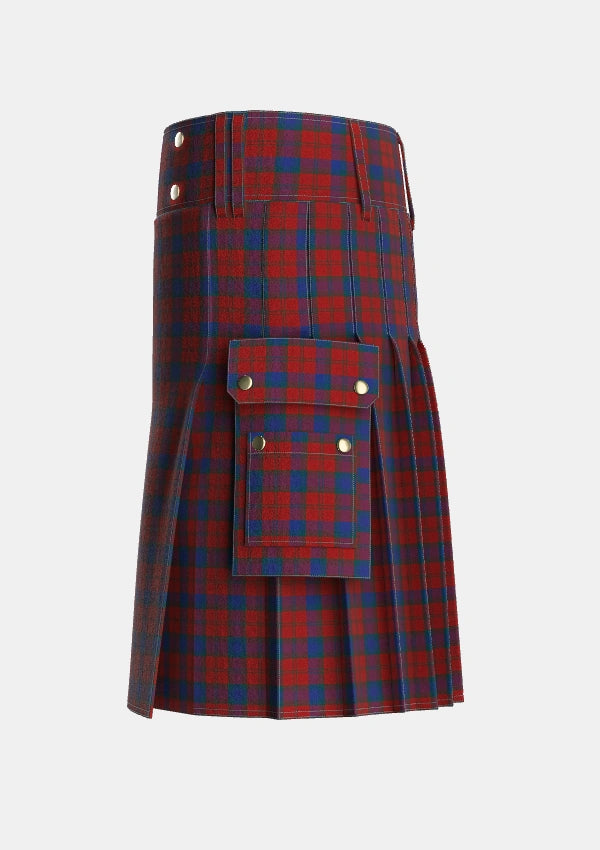 Utility_Lawlis_Lawless_Tartan_5399_kilt_left_image_with_pleated_design_and_adjustable_buckles_for_men