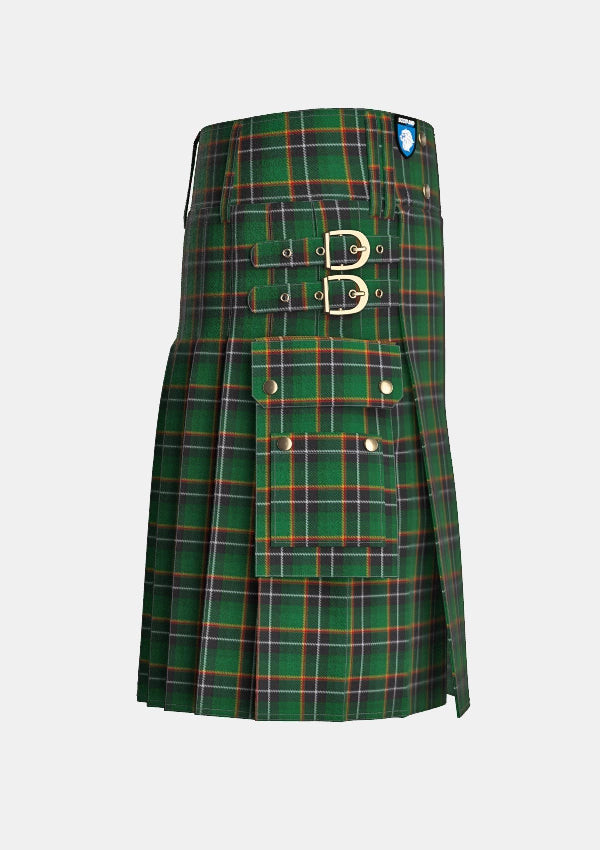 Utility_Lawson_William_Tartan_3285_kilt_right_image_with_pleated_design_and_adjustable_buckles_for_men