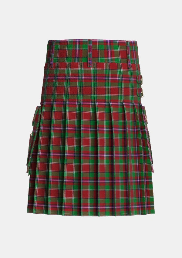 Utility_Leach_1995_Tartan_2356_kilt_back_image_with_pleated_design_and_adjustable_buckles_for_men