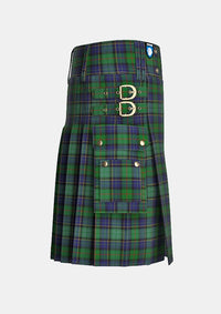 Utility_Leinster_Tartan_4062_kilt_right_image_with_pleated_design_and_adjustable_buckles_for_men