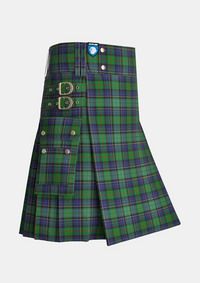 Utility_Leinster_Tartan_4062_kilt_side_image_with_pleated_design_and_adjustable_buckles_for_men