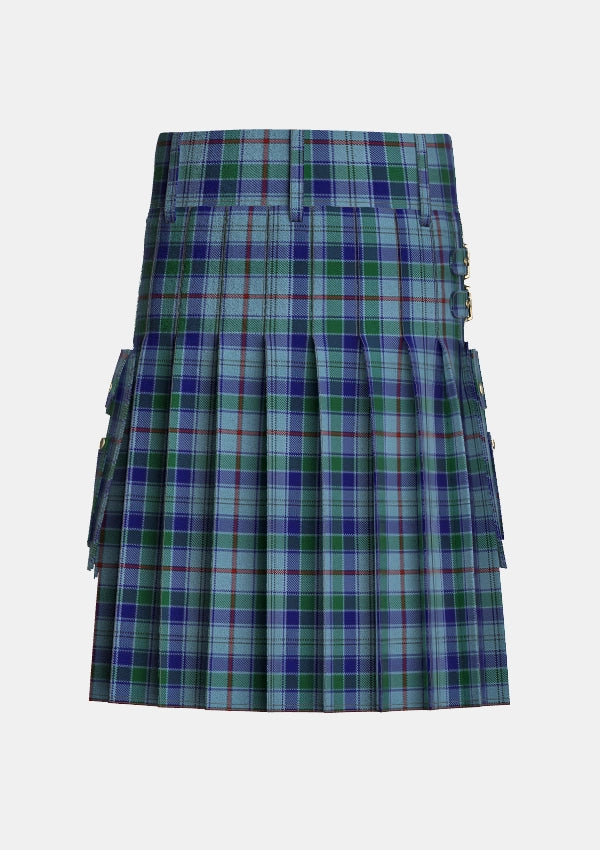 Utility_Leith_Tartan_2333_kilt_back_image_with_pleated_design_and_adjustable_buckles_for_men