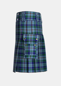 Utility_Leith_Tartan_2333_kilt_left_image_with_pleated_design_and_adjustable_buckles_for_men