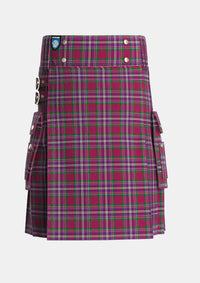 Utility_Lendrum_Lyon_version_Tartan_3366_kilt_front_image_with_pleated_design_and_adjustable_buckles_for_men